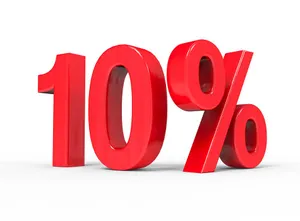 Mẫu số sale giảm giá 10% 3D màu đỏ PNG chất lượng cao CR052