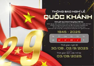 Banner thông báo nghỉ lễ ngày quốc khánh Việt Nam tone đỏ đen - File AI 070