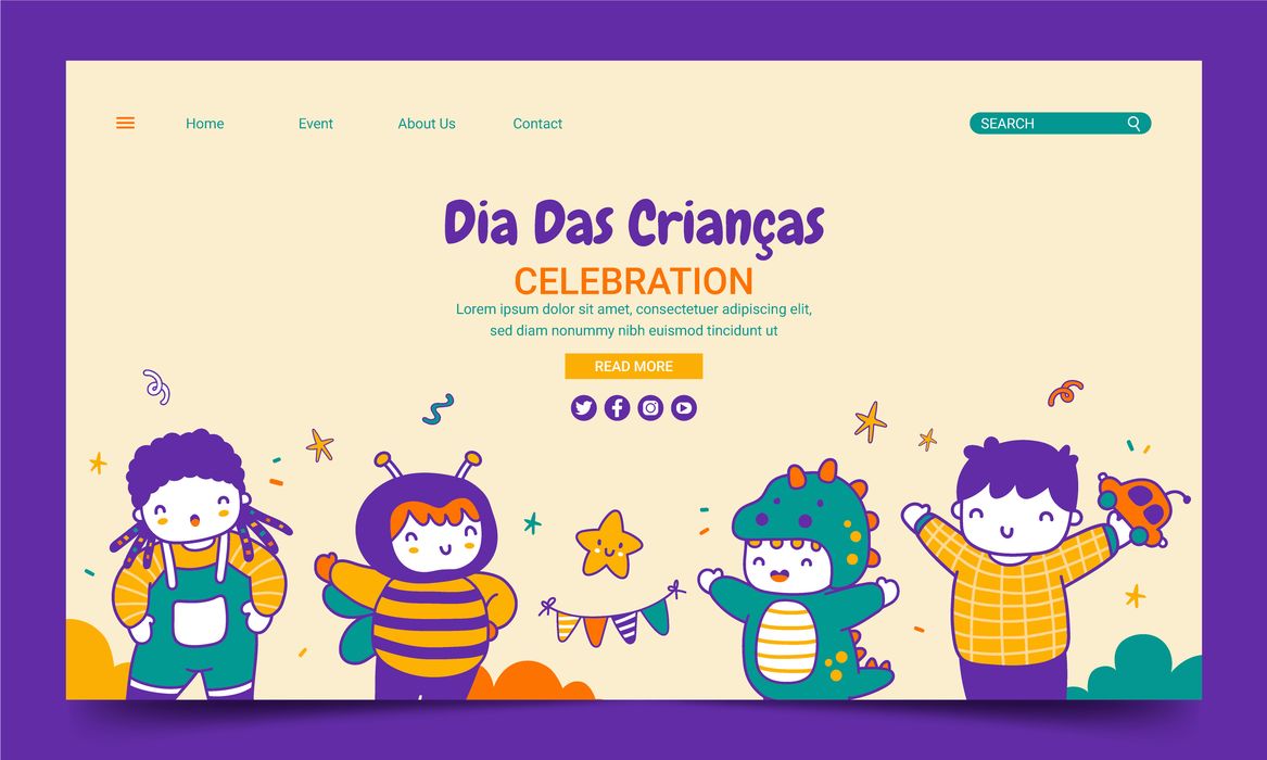 Mẫu banner, background website trẻ vui mừng ngày lễ của trẻ vector  CR611