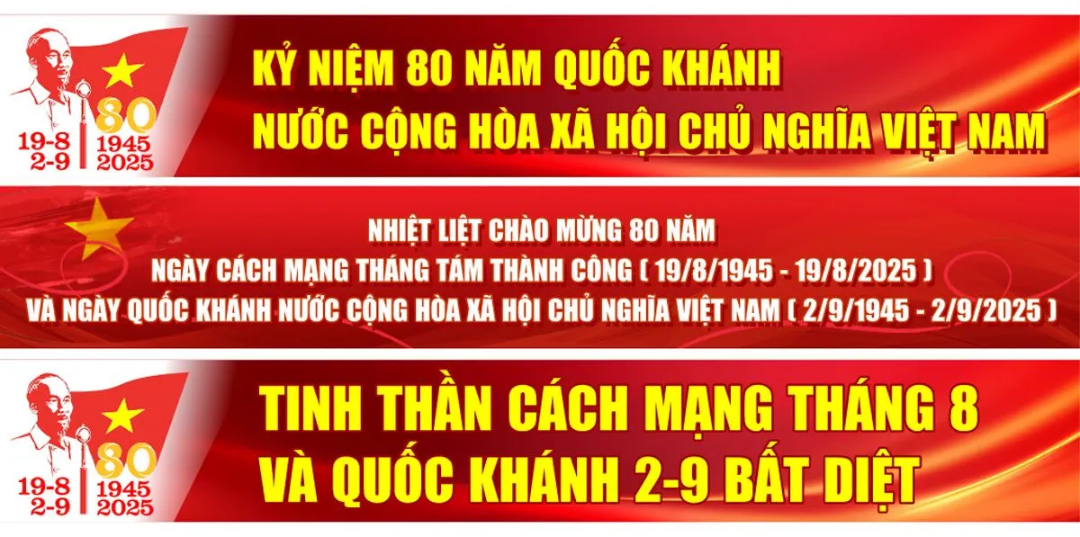 Băng rôn kỷ niệm 80 năm ngày cách mạng tháng 8 và quốc khánh 2-9 file Corel