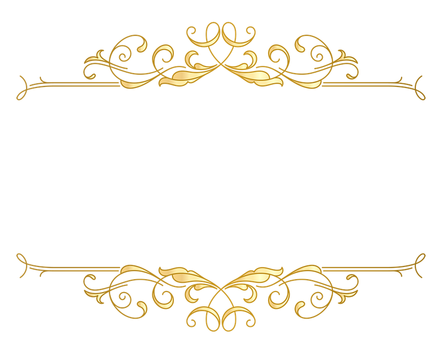 Mẫu khung hoa văn màu vàng sang trọng vector file PNG 068