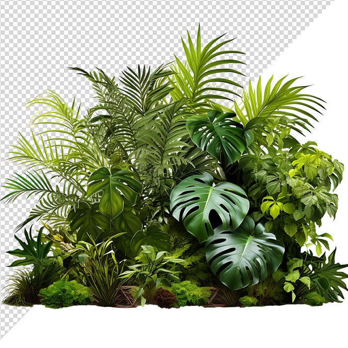 Ảnh bui cỏ dương xỉ vector file PNG dạng pixel - S061