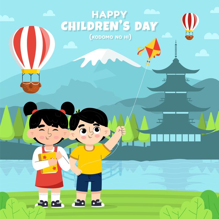 Mẫu poster trẻ vui chơi thả diều mừng ngày lễ của trẻ - CR1072