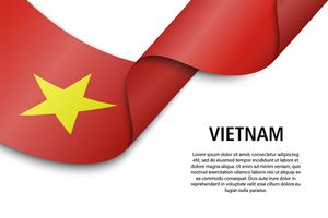 Ảnh dải cờ Việt Nam uốn lượn vector mẫu số 203