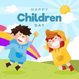Mẫu poster trẻ vui mừng vui chơi ngày lễ của trẻ vector CR704