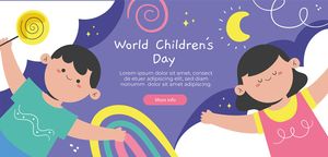 Mẫu banner, background trẻ vui chơi trên bầu trời mừng ngày lễ của trẻ - CR1091