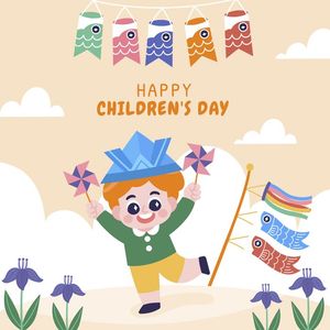 Mẫu poster trẻ vui chơi thả diều mừng ngày lễ của trẻ - CR1071