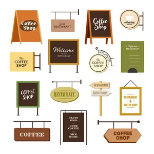 Bộ sưu tập icon biểu hiệu quán cà phê tối giản file AI - 034