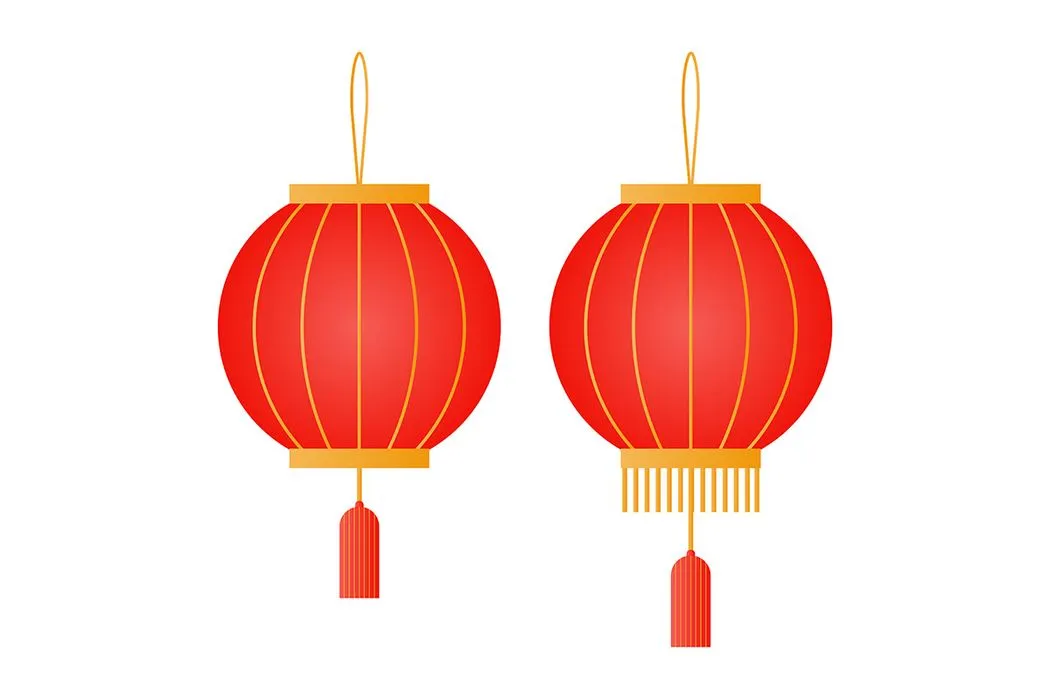 Ảnh minh họa đèn lồng đỏ vector file AI CR001