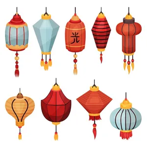 Bộ sưu tập ảnh minh họa đèn lồng đa dạng vector file AI CR010