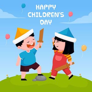 Mẫu postet trẻ em vui chơi ngày lễ của trẻ vector CR824