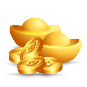 Hình ảnh đĩnh vàng lớn và tiền vàng chất lượng cao 3D File CR 019