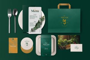 Mẫu mockup thương hiệu kinh doanh thực phẩm file PSD