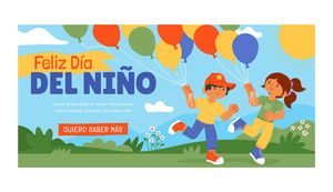 Mẫu banner, background trẻ vui chơi cùng bóng bay ngày lễ của trẻ - CR1078