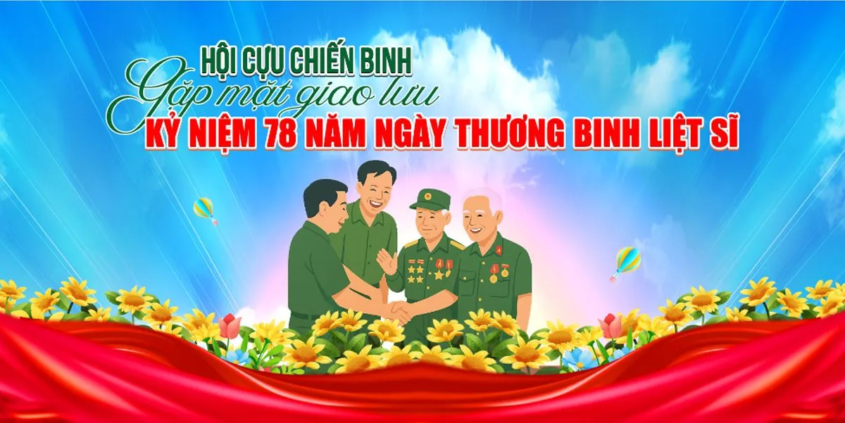 Background hội cựu chiến binh gặp mặt kỷ niệm 78 năm ngày thương binh liệt sĩ file corel