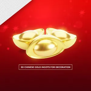 Ảnh minh họa 3 thỏi vàng 3D lấp lánh vector chất lượng cao CR010