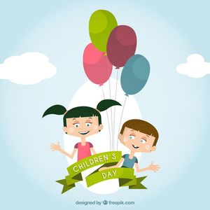Mẫu poster trẻ em và bóng bay vui chơi ngày quốc tế thiếu nhi vector  C607