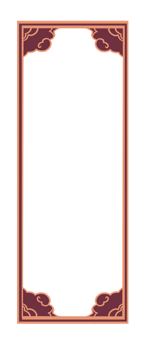 Mẫu khung hoa văn chữ nhật màu đỏ vector file PNG 063