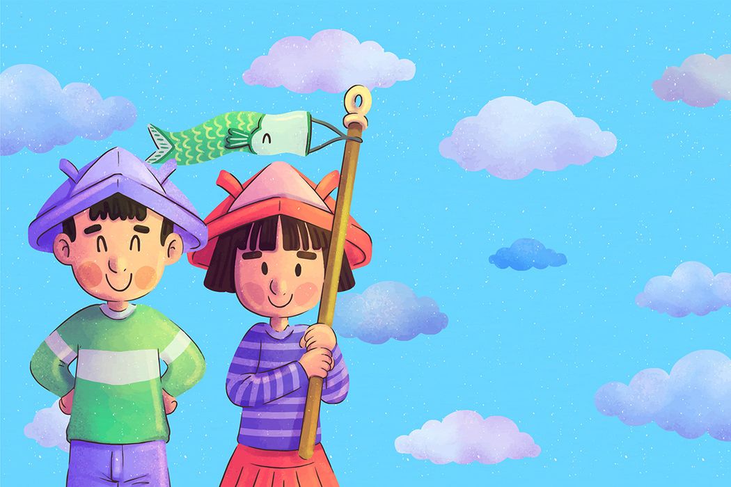 Mẫu banner bé nam bé nữ chơi thả diều cá chép - CR940