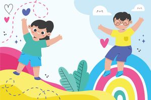 Ảnh banner, background trẻ em vui chơi ngày lễ thiếu nhi vector CR798