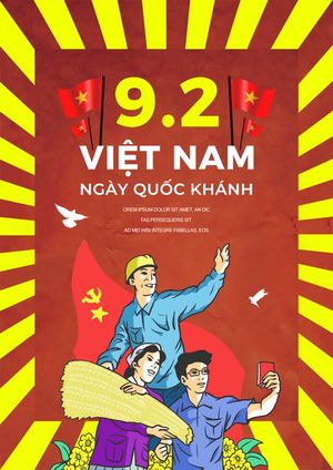Poster tranh cổ động ngày quốc khánh Việt Nam PSD 17