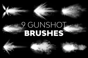 Bộ Brush 9 hiệu ứng đầu đạn bắn ra khỏi súng chân thực