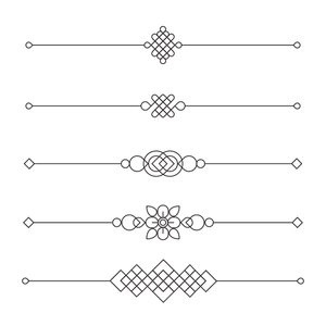 Mẫu đường hoa văn màu đen tối giản vector file PNG 070