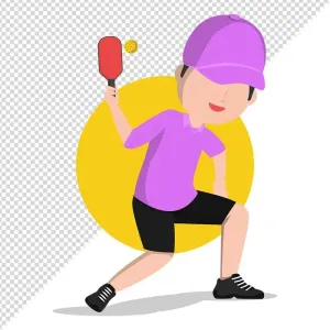 Ảnh minh họa vẽ tay vận động viên môn pickleball phát bóng - File PNG 0018