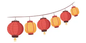 Chuỗi đèn lồng giấy chất lượng vector file AI CR014
