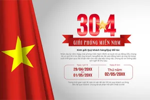 Banner thông báo nghỉ lễ chào mừng ngày giải phóng miền Nam nền trắng File AI 0045