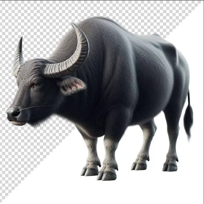 Ảnh vector con trâu chân thực chất lượng cao file PNG 003