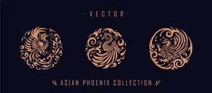 Mẫu hoa văn pattern phượng hoàng vector CR001