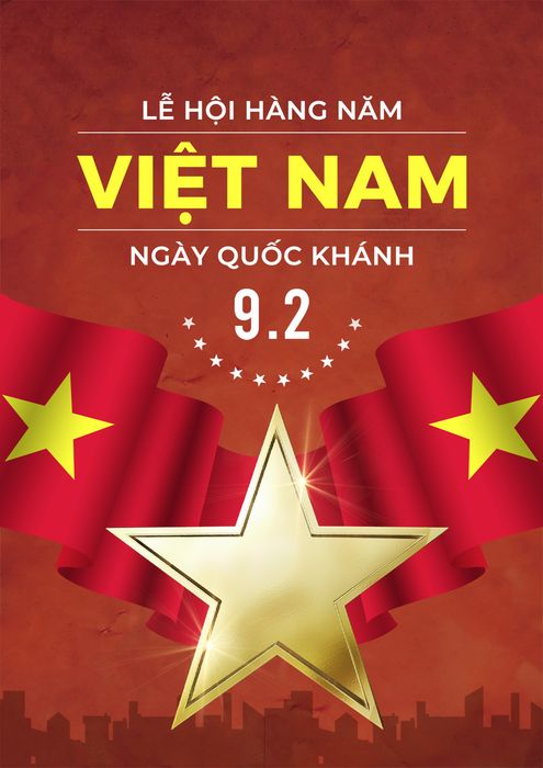 Poster nghỉ lễ ngày quốc khánh 2-9 nền cờ Việt Nam File PSD 12