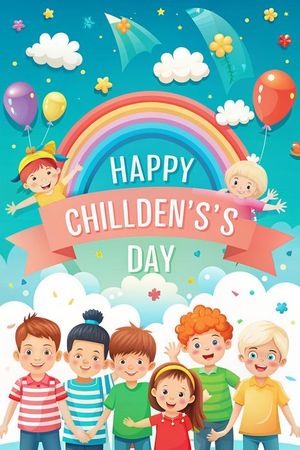 Ảnh poster trẻ vui mừng ngày lễ của trẻ - CR1135