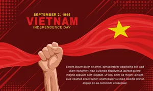 Banner Kỷ niệm 80 năm Ngày Quốc khánh tay cầm cờ Việt Nam File AI 017