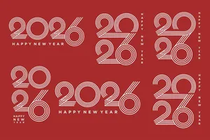 Số 2026 phong các tối giản file vector số 6
