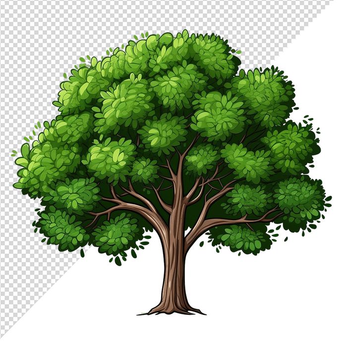 Ảnh cây cổ thụ vector file PNG dạng pixel - S049