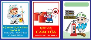 Biển khu vực cấm lửa - vệ sinh gọn gàng sạch sẽ file vector coreldraw