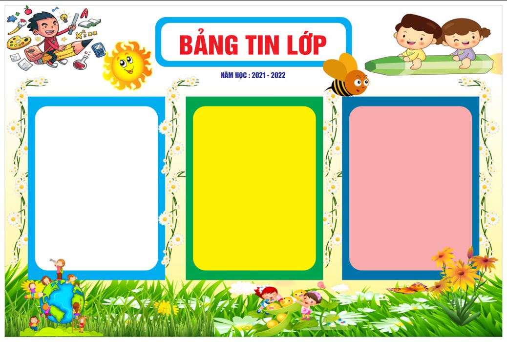 Bảng tin lớp học tiểu học – File Corel