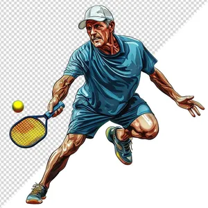 Ảnh minh họa vận động viên môn pickleball đỡ bóng - File PNG 0025