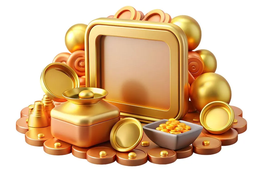 Ảnh minh họa icon vàng 3D vector chất lượng cao CR006