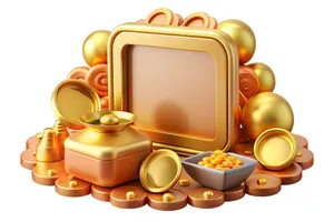 Ảnh minh họa icon vàng 3D vector chất lượng cao CR006