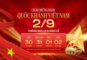 Banner thông báo nghỉ lễ ngày quốc khánh Việt Nam 2-9 nền đỏ sang trọng - File AI 019