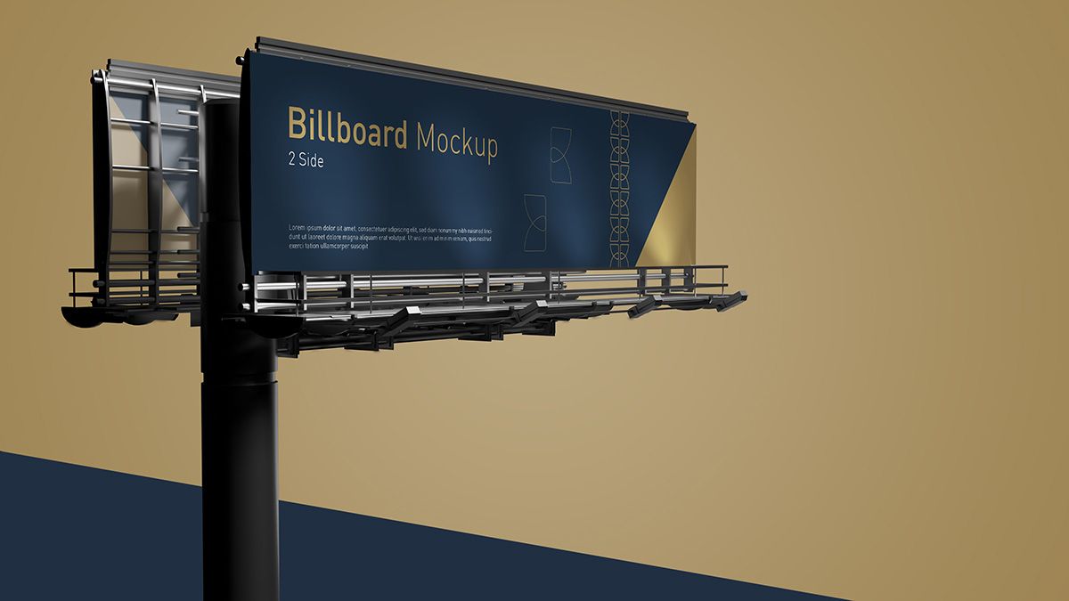 Mockup biển quảng cáo lớn ngoài trời file PSD