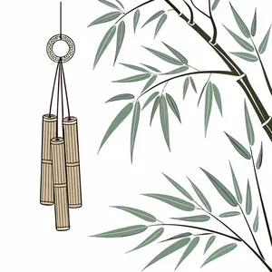 Mẫu backgroud rừng cây tre vẽ tay tự nhiên file AI 046
