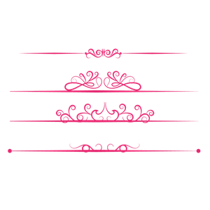 Mẫu đường hoa văn màu đỏ vector file PNG 065