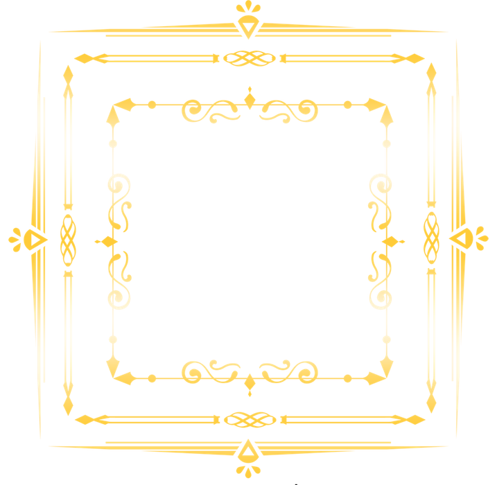 Mẫu khung hoa văn hình vuông màu vàng sang trọng vector file PNG 078