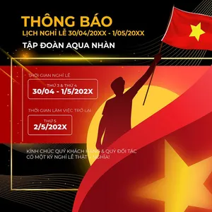 Banner thông báo nghỉ lễ chào mừng ngày giải phóng miền Nam nền đen đỏ File AI 0042
