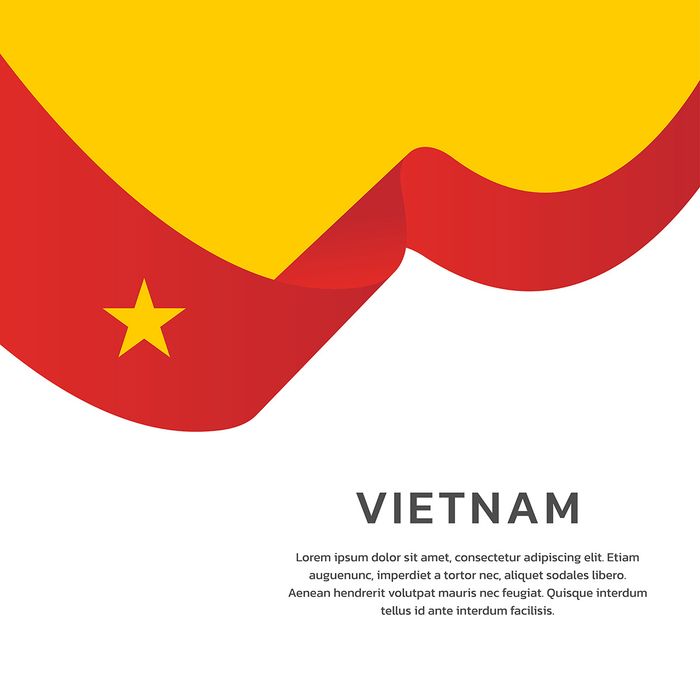 Ảnh background dải cờ Việt Nam tung bay vector mẫu số 150