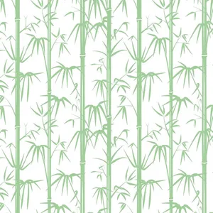 Mẫu pattern tre trúc vẽ tay màu xanh file AI 174